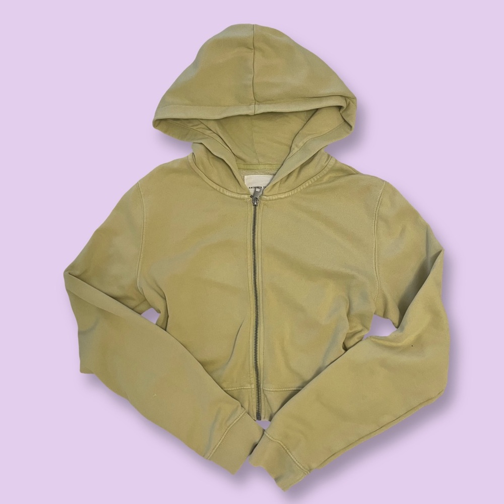American Eagle Outfitters Kids Olive Hoodie Jacket